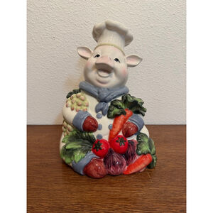 CornerRuby Pig Chef Cookie Jar Spring Collection Ceramic Farmhouse Kitchen Decor